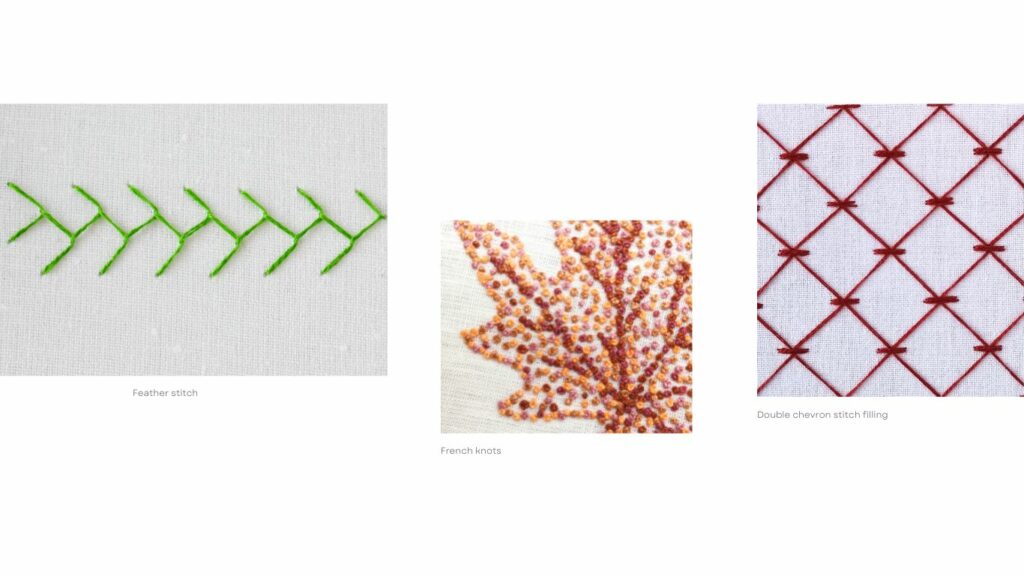 Points décoratifs - points détachés et nœuds
