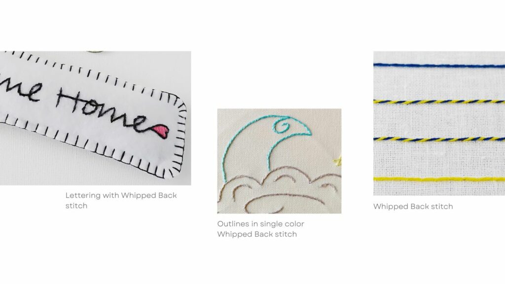 Punto indietro montato: Uso del punto indietro: Famiglia Backstitch