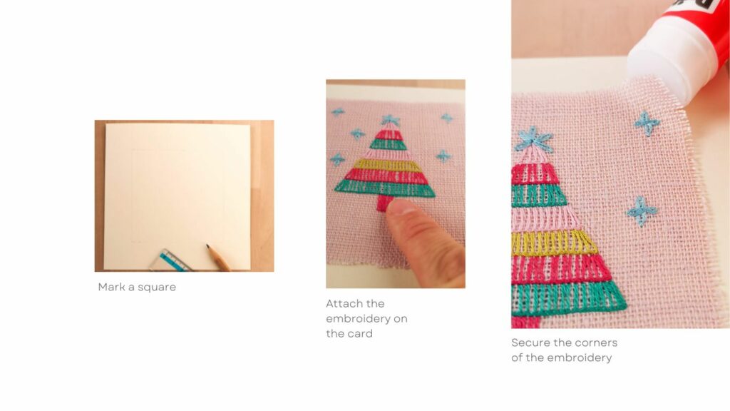 Haz una tarjeta de Navidad con tus bordados