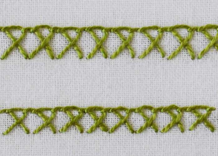 Image du tutoriel vidéo de broderie à la main au point de feston croisé