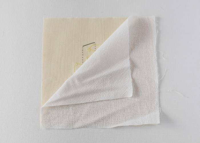 Layer the embroidery with a backing fabric