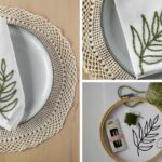 DIY embroidered napkins with an olive branch: Free pattern download and step-by-step hand embroidery tutorial