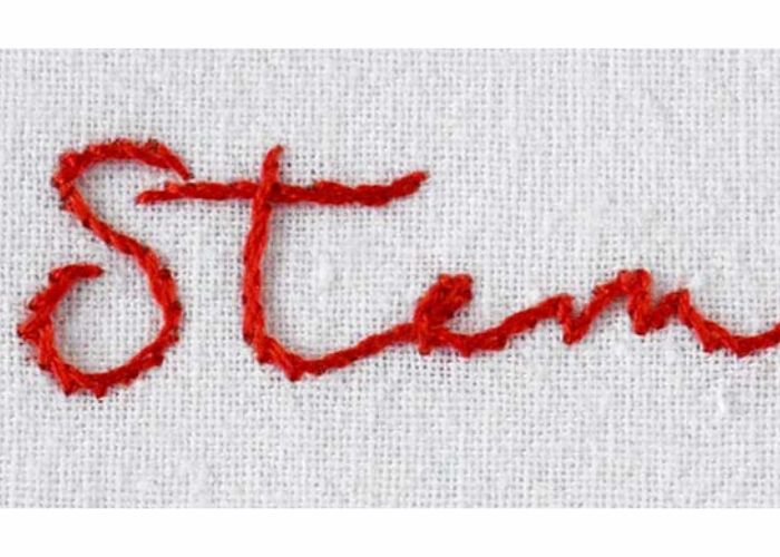 Stemstich-Schriftzug