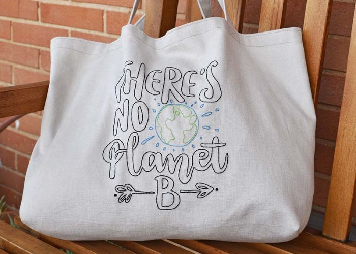 Bolsa shopper sostenible sin bordado planeta b