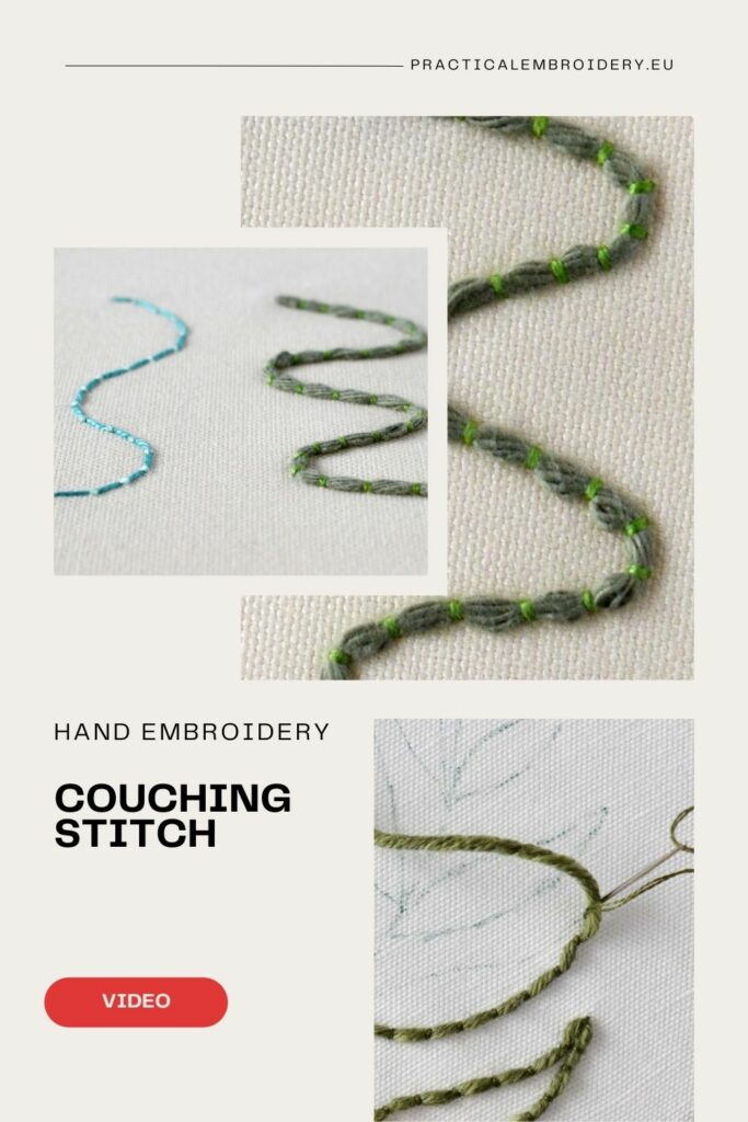 Video tutorial de bordado de puntada couching