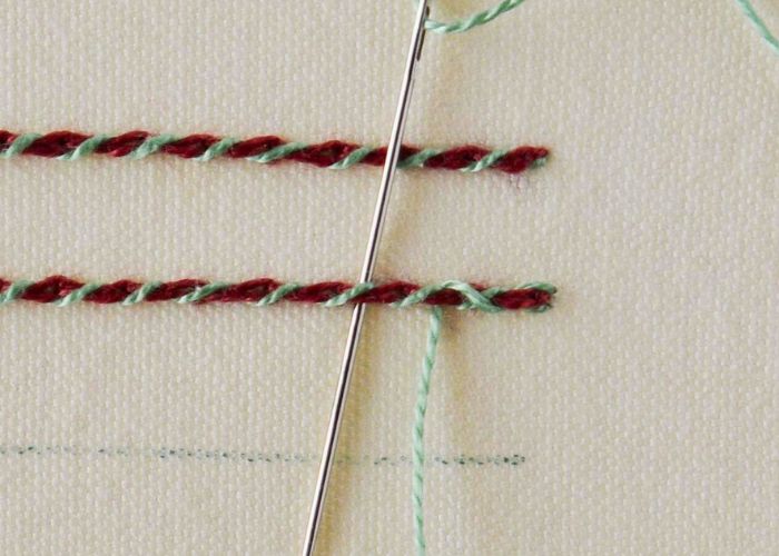 Point de chaînette fouetté étape 3