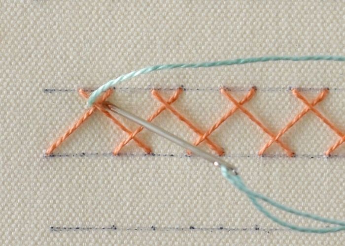 Point à chevrons cloué Étape 7
