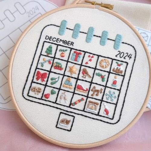 Advent calendar - embroidery pattern by PickAndStitchCo on Etsy
