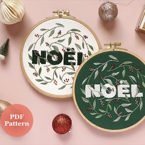 Noël - Weihnachtsstickanleitung mit Videoanleitung von SlowEvenings auf Etsy