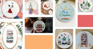Handstickereien mit Büchern auf Etsy  