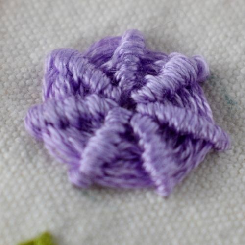 Whipped spider wheel stitch flower image