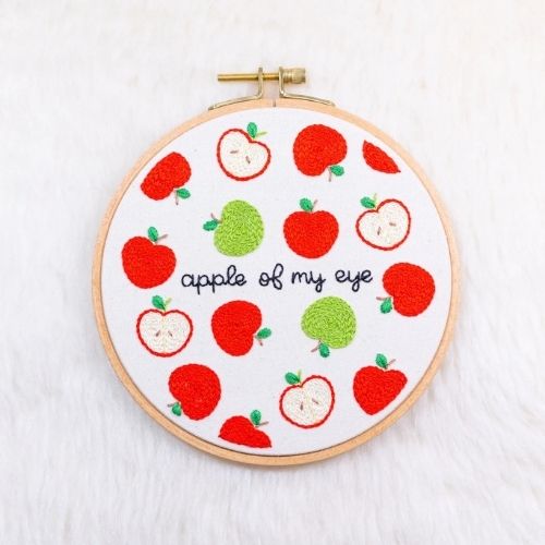 Apple Of My Eye - fruity puns pattern designed by NeedlessDesigns on Etsy 