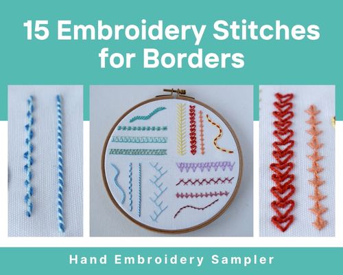 15 Embroidery Stitches for Borders free download card image