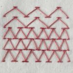Chevron stitch embroidery - three rows of stitches in red and yellow Chevron Stitch Filling small image