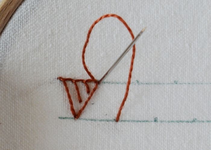 Blanket Stitch Triangles hand embroidery tutorial step 6 image